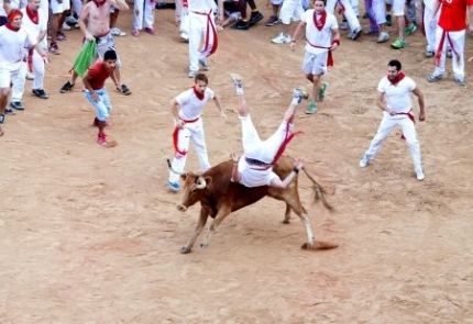 Some revellers will leave the ring in the back of an ambulance